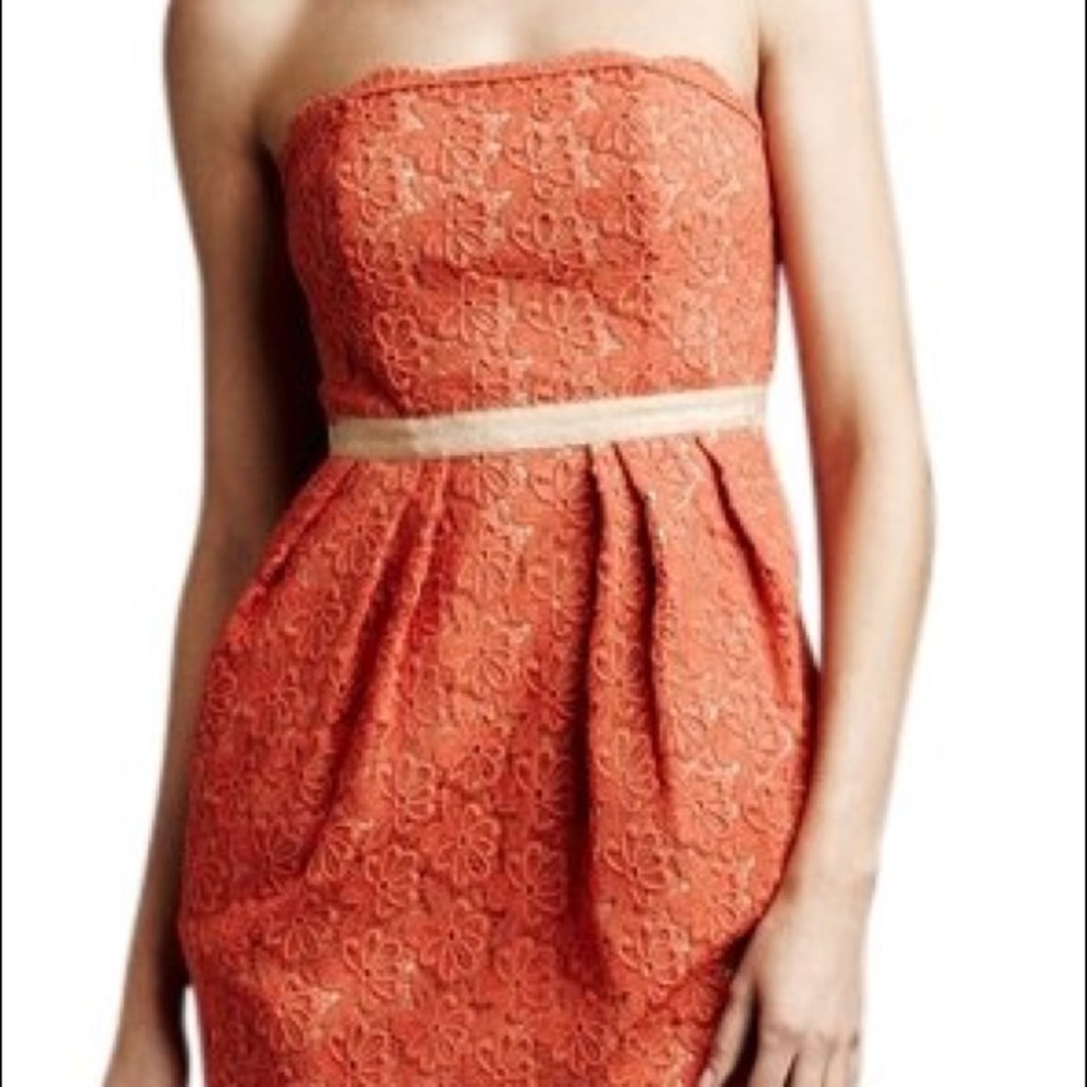 Anthropologie McGinn Coral & Sand dress, size 4 - Picture 2 of 7